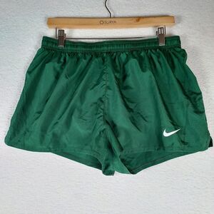 Nike Womens Size L Dri-FIT Running Shorts Green Athletic Activewear
